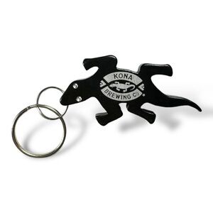 Kona Brewing Black Gecko Metal Keychain Bottle‎ Opener Lizard Unisex Men Women